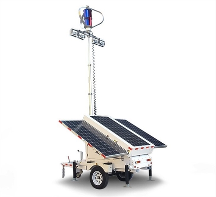 Tragbarer beleuchtender Turm-Sonnenwind-Hybridsystem-Solaranhänger-mobiles Energie-Fahrzeug LED